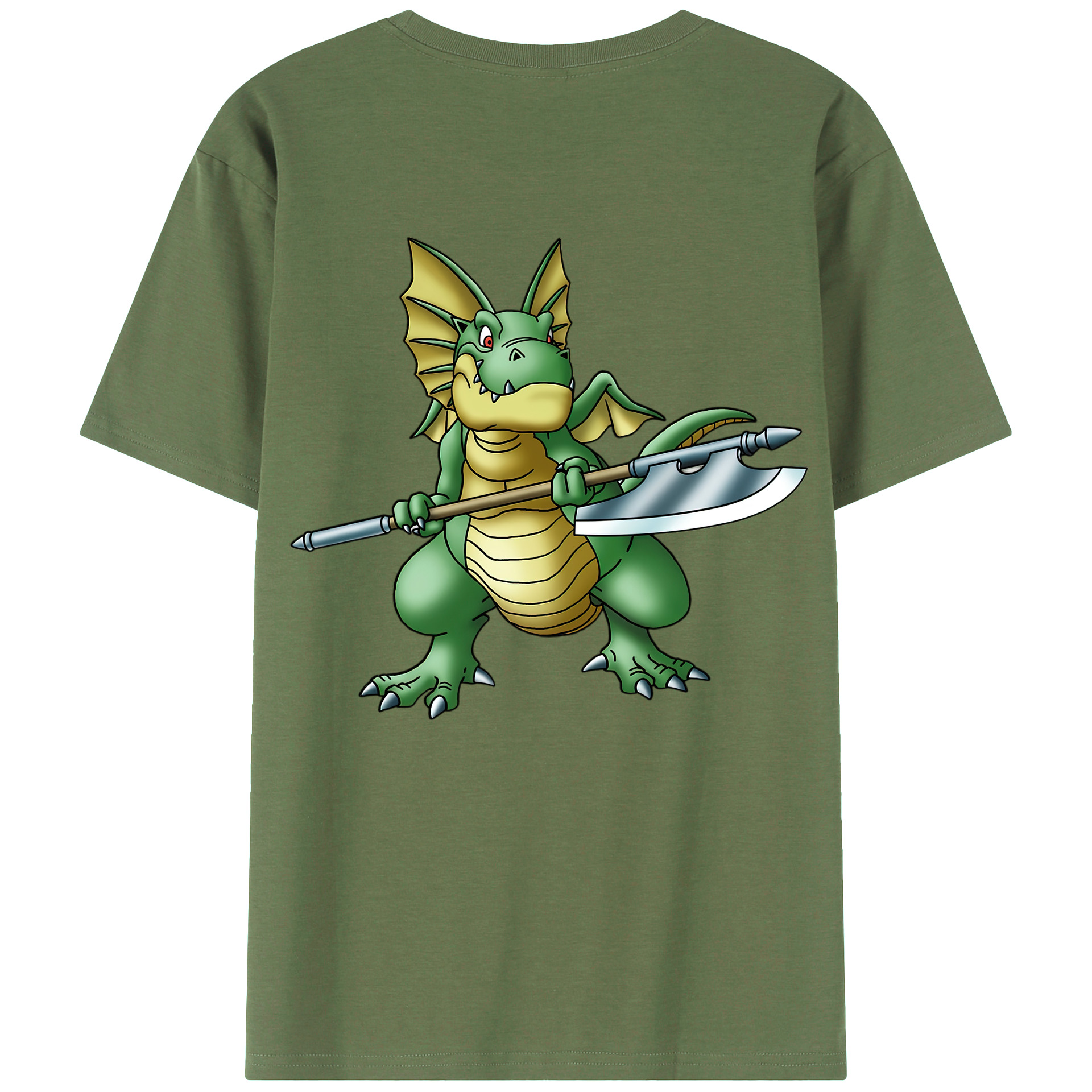 （画像用） ドラゴンクエスト Doragon Kuesuto Dragon Quest 綿100％ メンズ半袖Tシャツ（バックプリント） 通気性